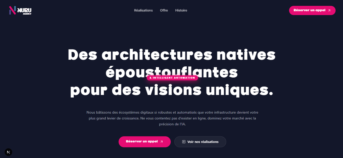 Mockup du projet Nuru Agency
